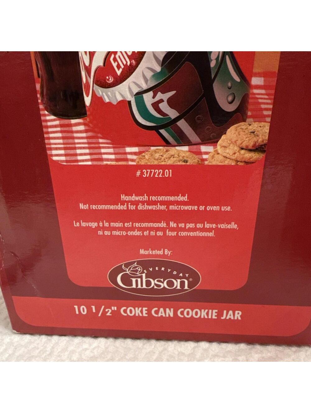 Vintage 2001 Coca Cola Cookie Jar / Coke Soda Can Gibson Collectible NEW in Box - Picture 9 of 9